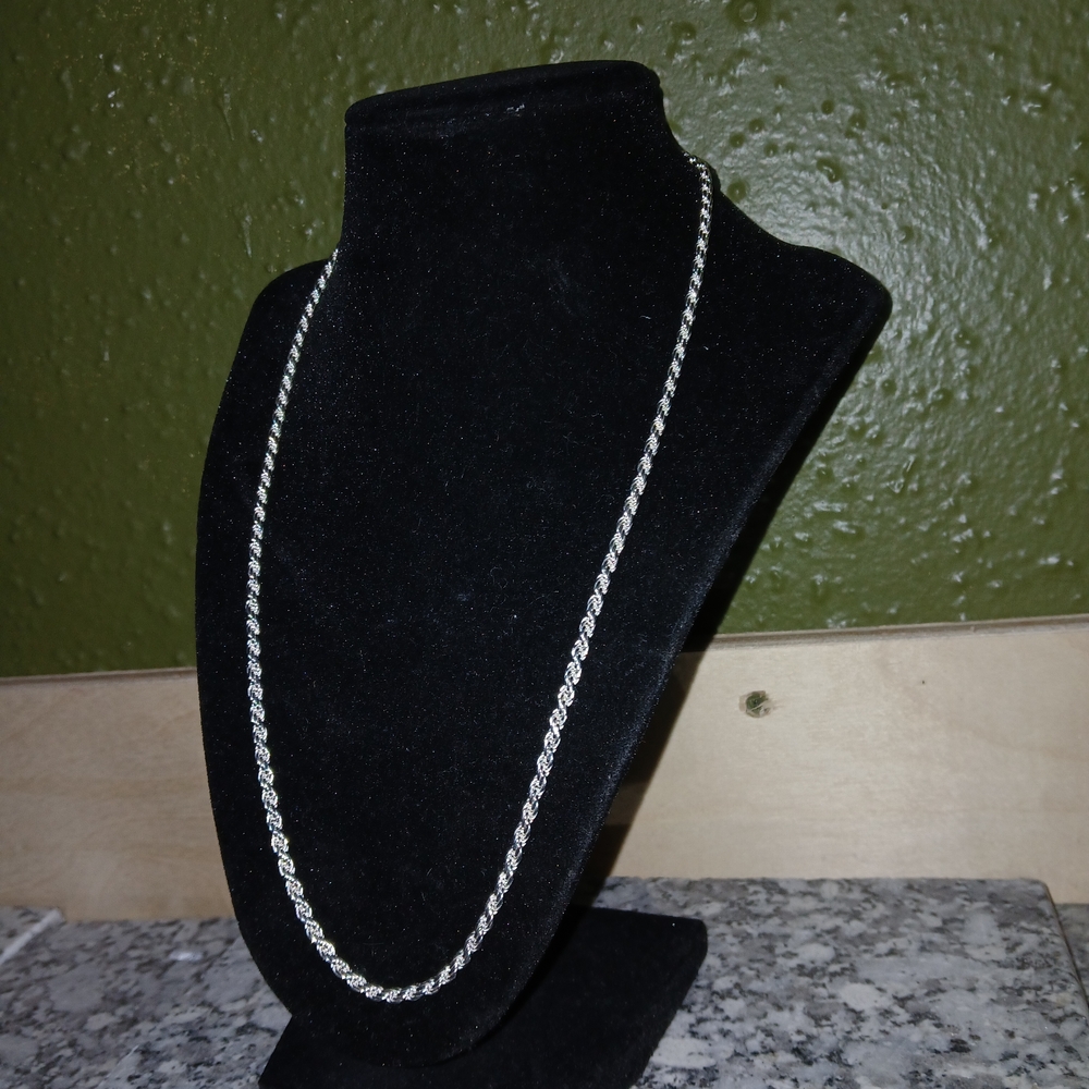 Italian Sterling Silver Rope Chain Necklace